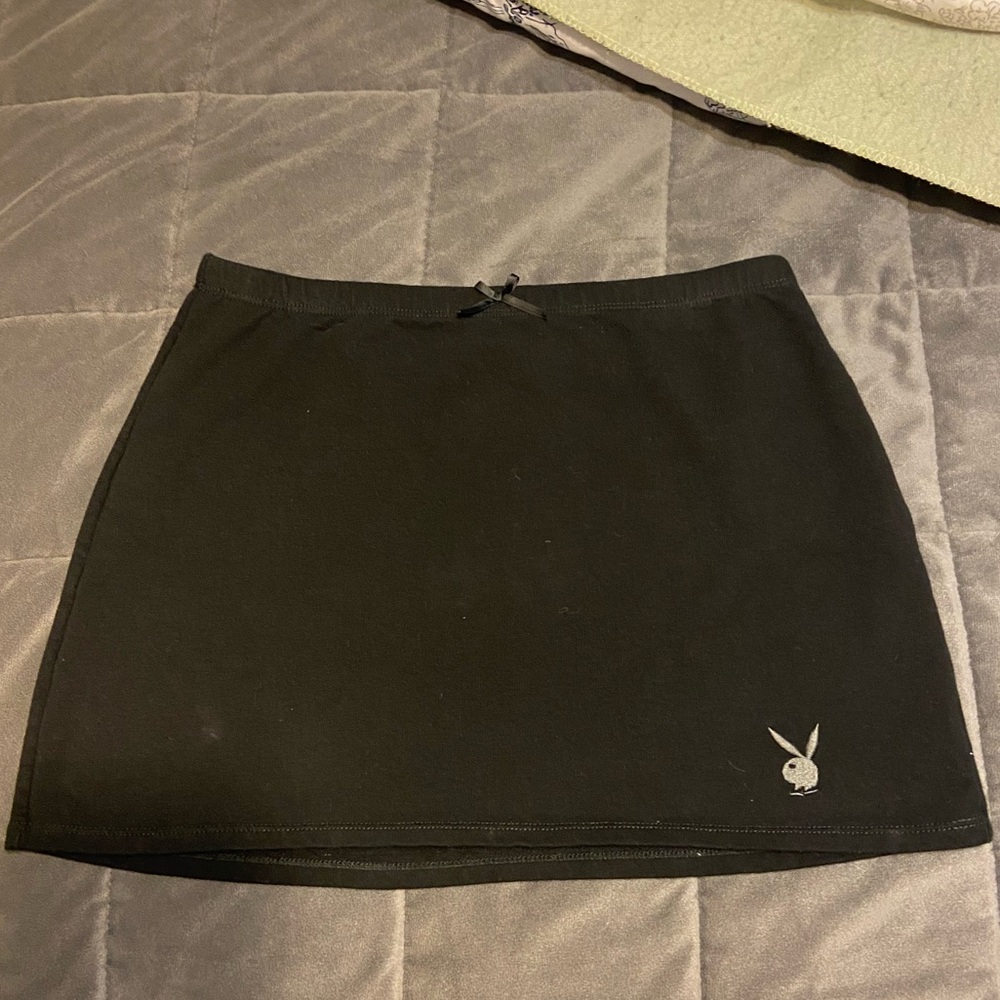 PLAYBOY cotton black mini skirt (size: S)